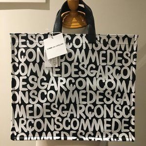 Comme des garcons logo print tote bag